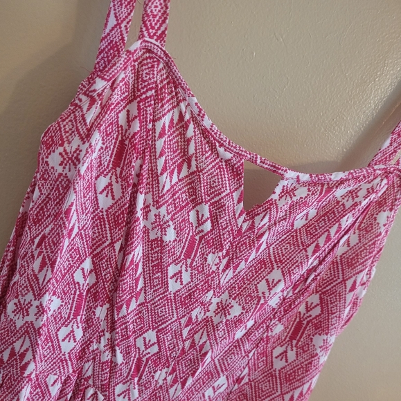 4/$15 SALE Bebop | Aztec Pattern Dress Large EUC Red Pink and White - Picture 3 of 9